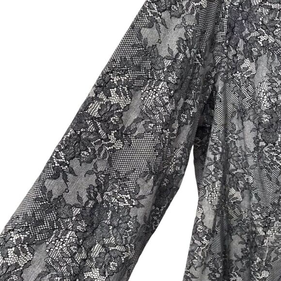 Lane Bryant Womens Top Size 26 Black Floral Long Sleeve Button Down Blouse - Picture 5 of 11